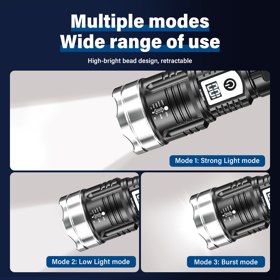 High Power 200000LM LED Flashl - Renewable Energy Battery recension och pris