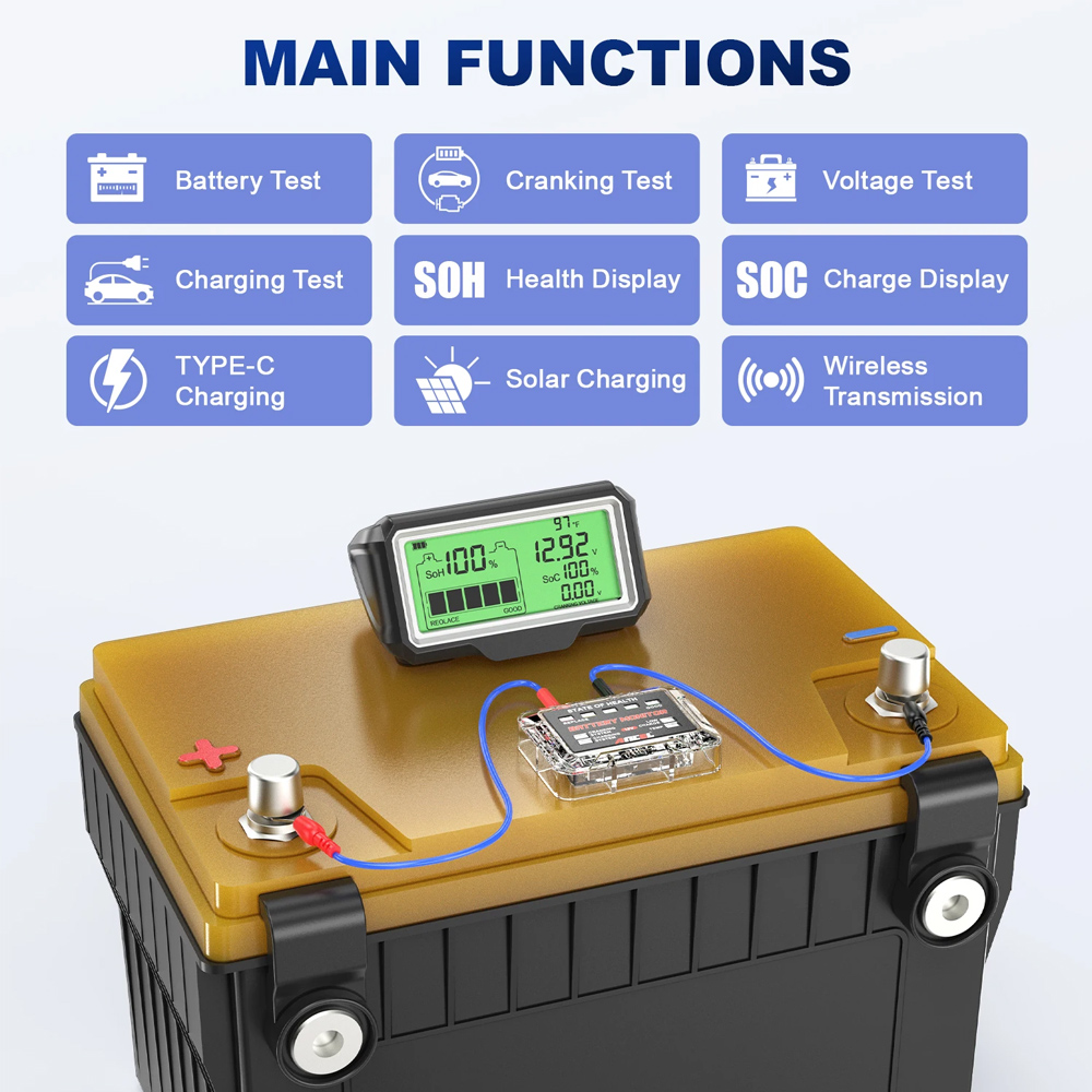 12V Battery Tester Battery Hea - Battery Monitor Coulometer recension och pris
