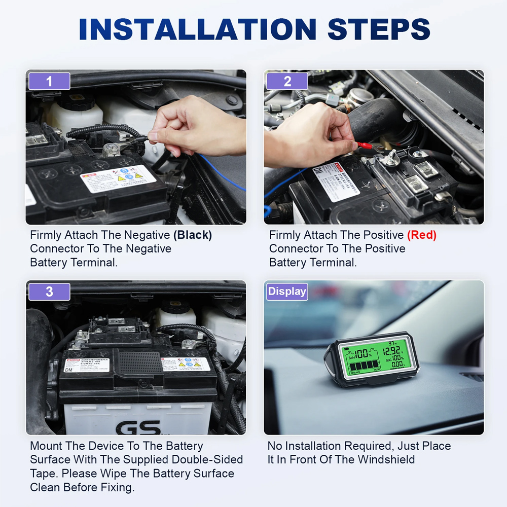 12V Battery Tester Battery Hea - Battery Monitor Coulometer recension och pris